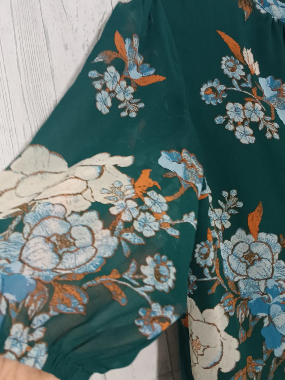 eva mendes for New York & Company Teal Floral Midi Dress